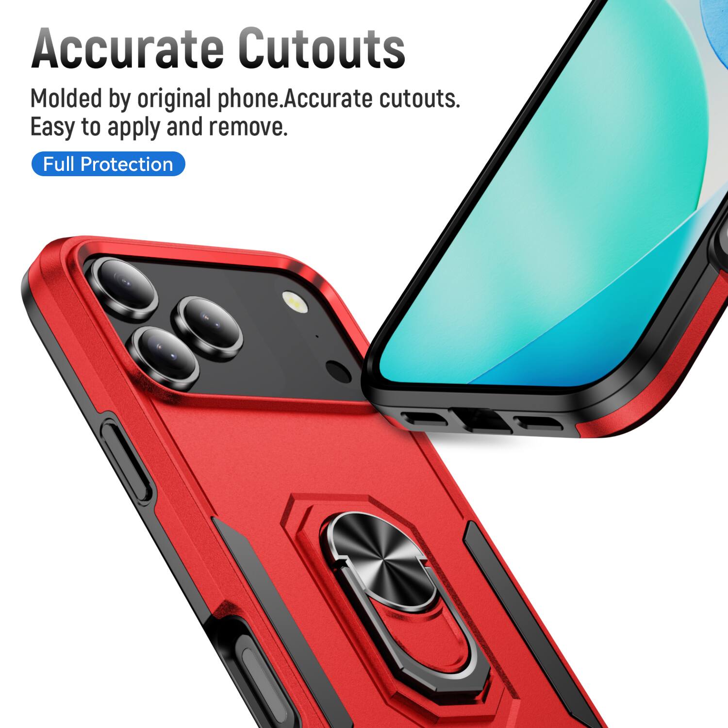 Accurate Cutouts  
Molded by original phone. Accurate cutouts. Easy to apply and remove.  
Full Protection