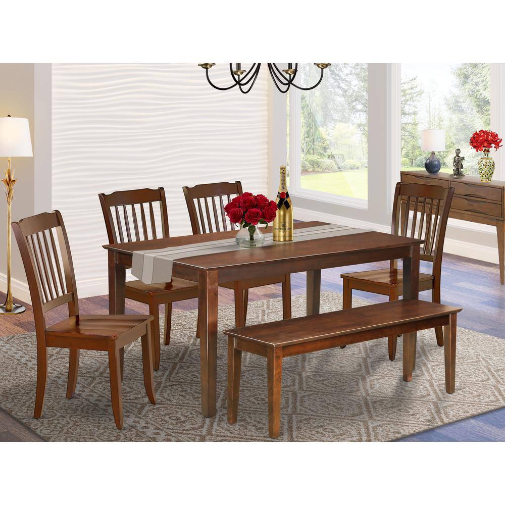 Left. East West Furniture - Dining Room Set Mahogany - Brown.