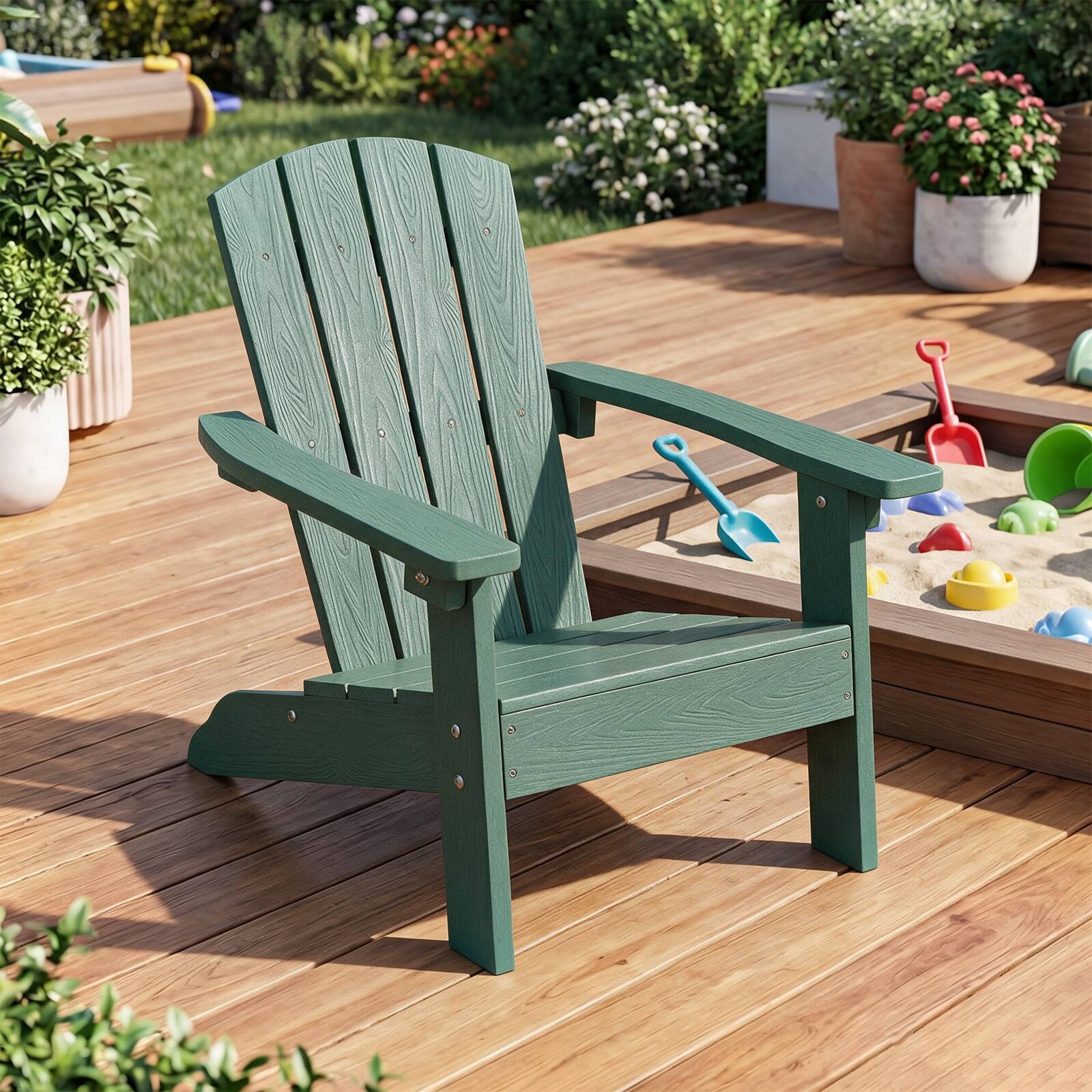 Costway Kids Adirondack Chair with High Backrest Armrests Fire Pit ...
