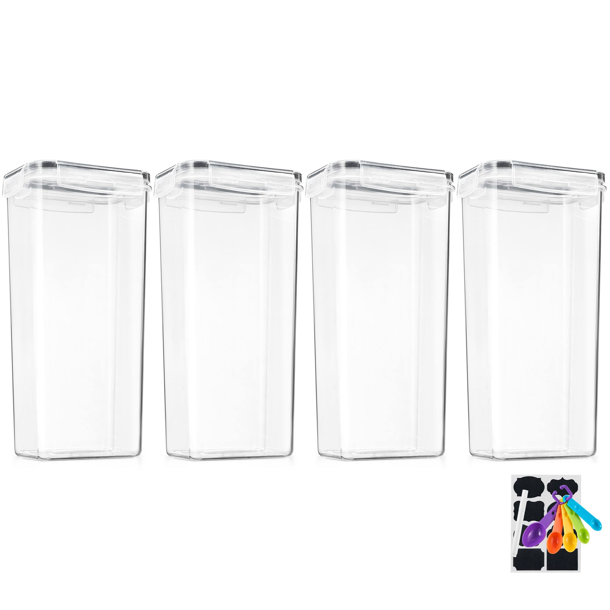 Alt View 5. Sorbus - Sorbus Airtight (2.6L/88.4oz) Cereal Dispenser Container Set with Lids - Easy Pour, Stackable, Store Dry Food - Clear Four Pack.