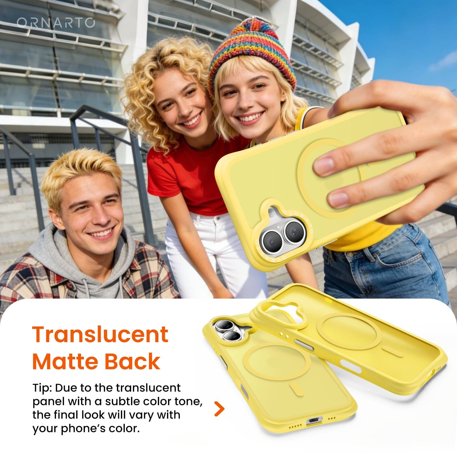 Translucent Matte Back

Tip: Due to the translucent panel with a subtle color tone, the final look will vary with your phone's color.