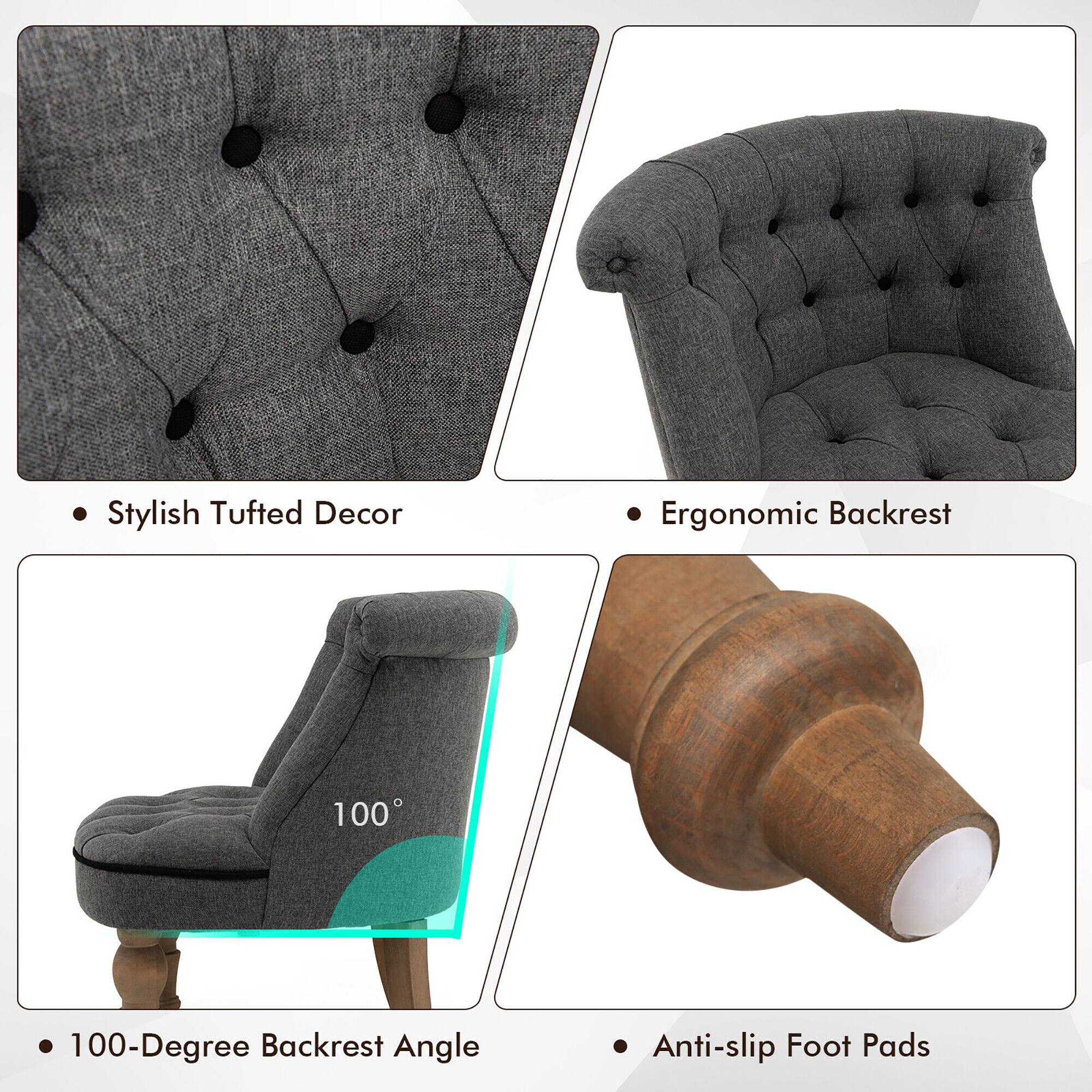 - Stylish Tufted Decor
- Ergonomic Backrest
- 100-Degree Backrest Angle
- Anti-slip Foot Pads