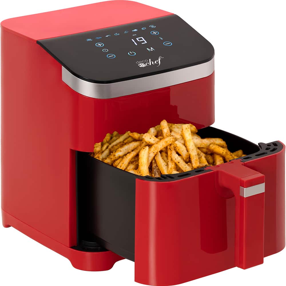Deco Chef - 5.8 Quart Electric Air Fryer with Digital Touch Controls DCDAIR05RED - Red