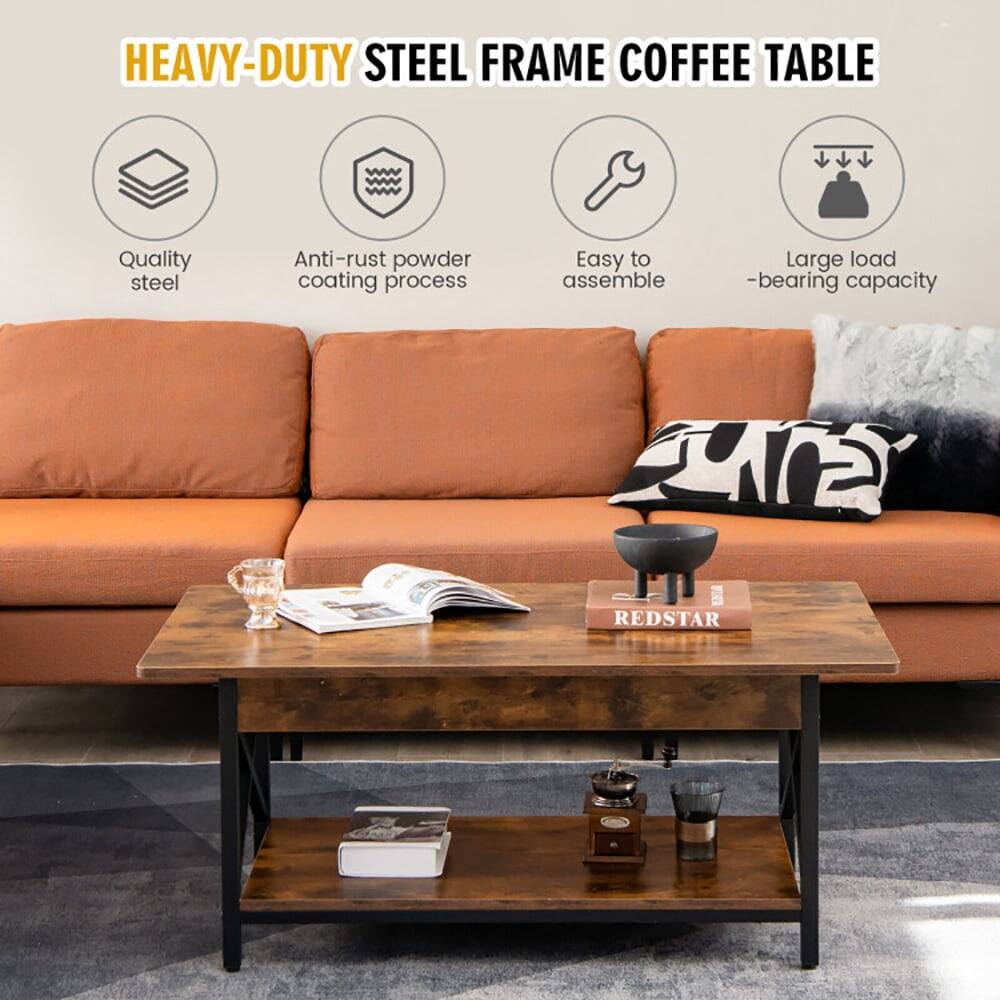 HEAVY-DUTY STEEL FRAME COFFEE TABLE

- Quality steel
- Anti-rust powder coating process
- Easy to assemble
- Large load-bearing capacity

REDSTAR