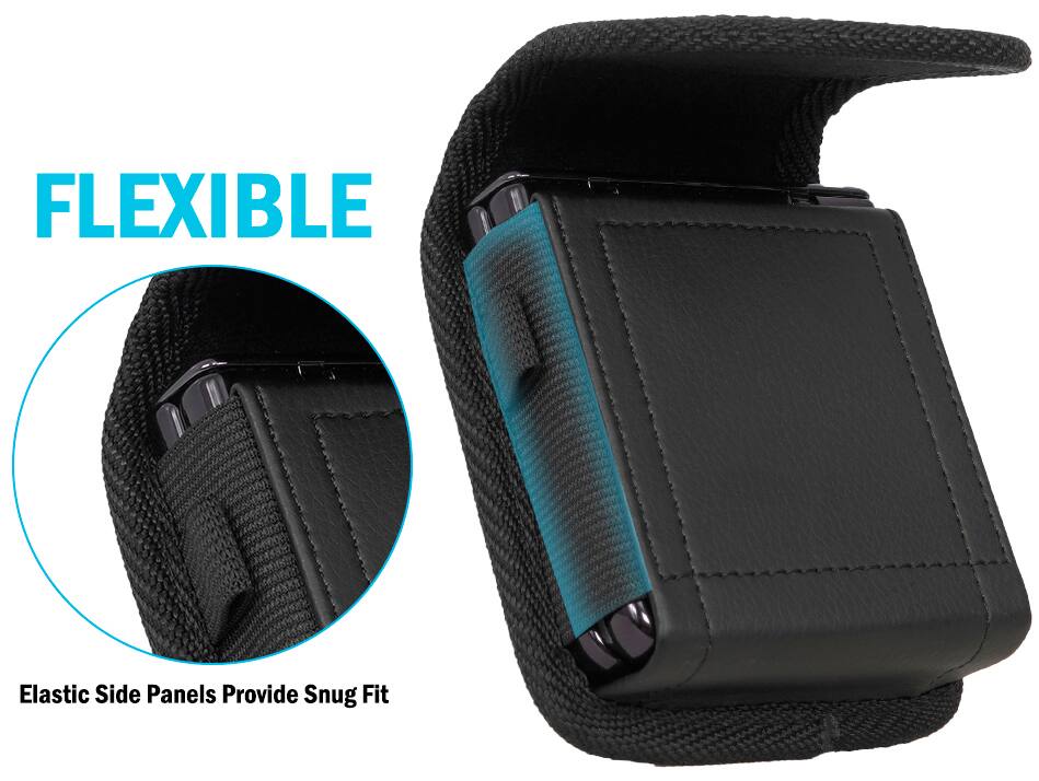 FLEXIBLE  
Elastic Side Panels Provide Snug Fit