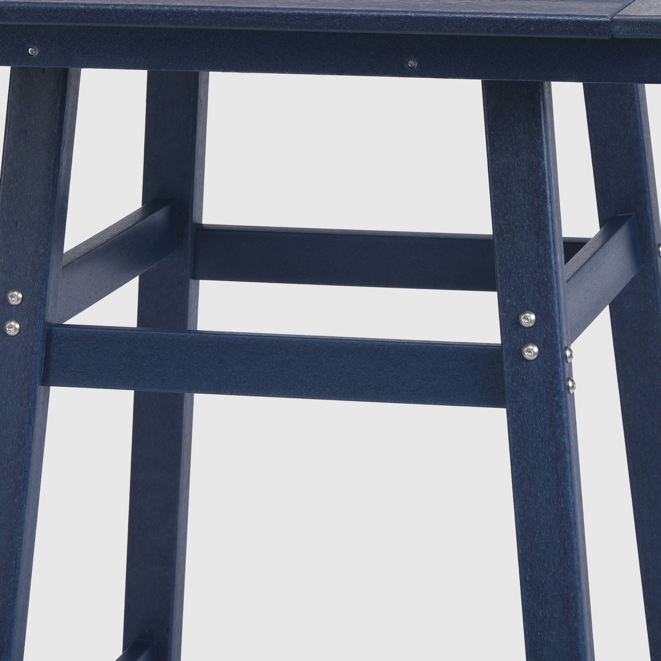 Alt View 2. WestinTrends - WestinTrends Malibu 30" Square Outdoor Patio Bistro Bar Table With Umbrella Hole - Navy Blue.