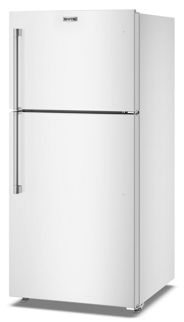 Left. Maytag - 19 Cu. Ft. Top-Freezer Refrigerator with Garage Mode - White.