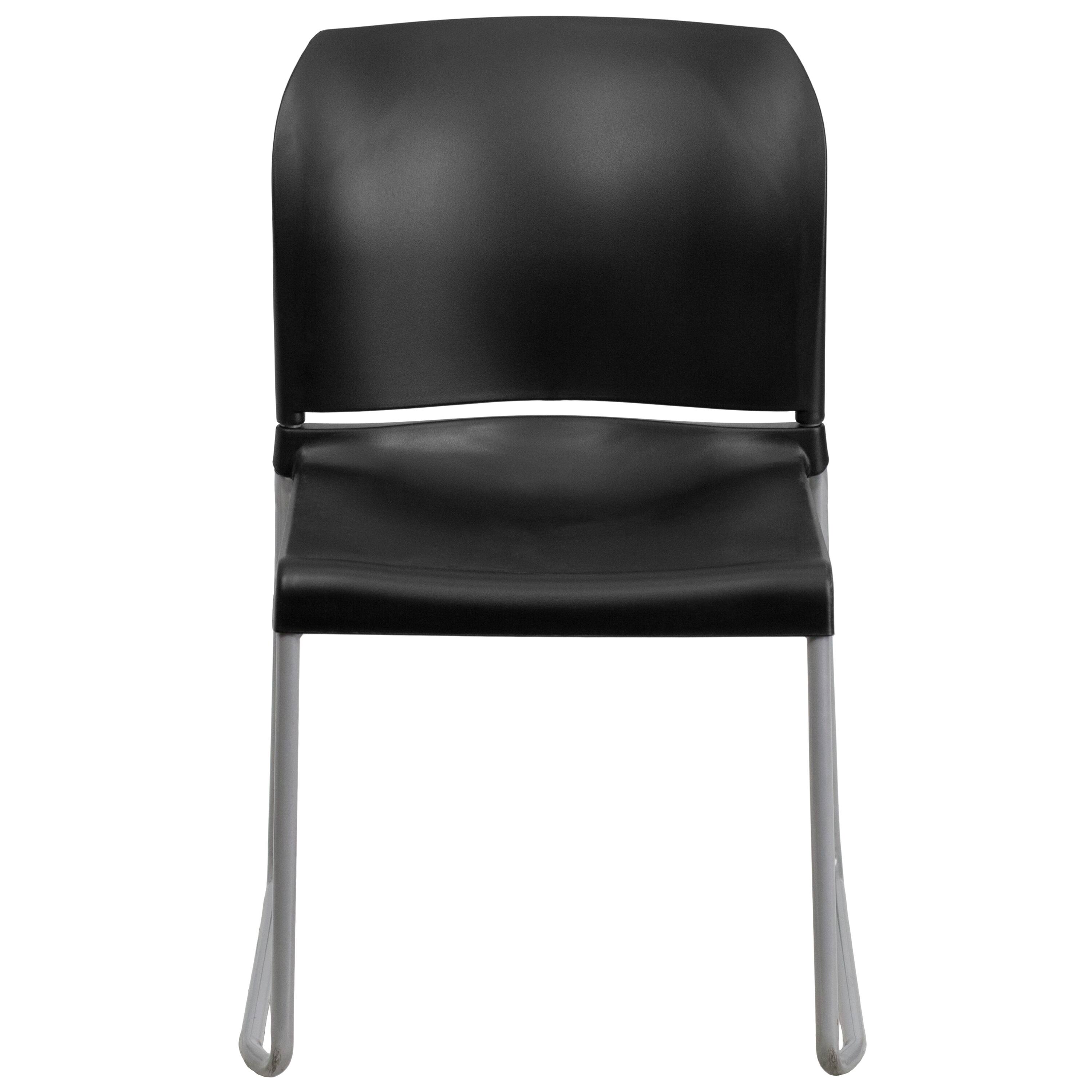 Alt View 10. Emma + Oliver - Home and Office Guest Chair Full Back Contoured Sled Base Stack Chair - Black.