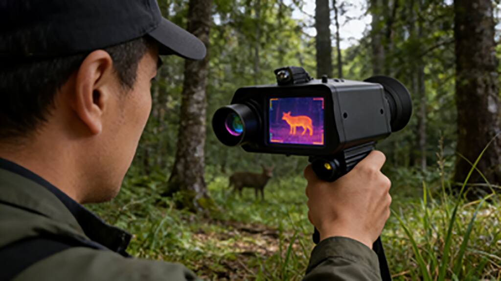 Alt View 3. Cluzine - Handheld Thermal Imaging Night Vision Scope, IR Day & Night Camera Sight for Outdoor Telescope.