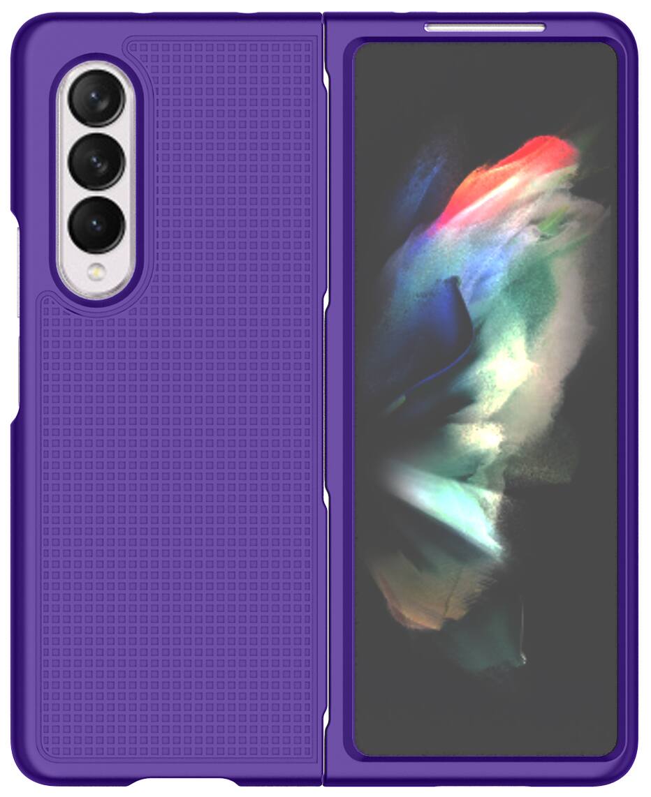 Alt View 8. Nakedcellphone - Slim Hard Case for Samsung Galaxy Z Fold 3 - Purple.