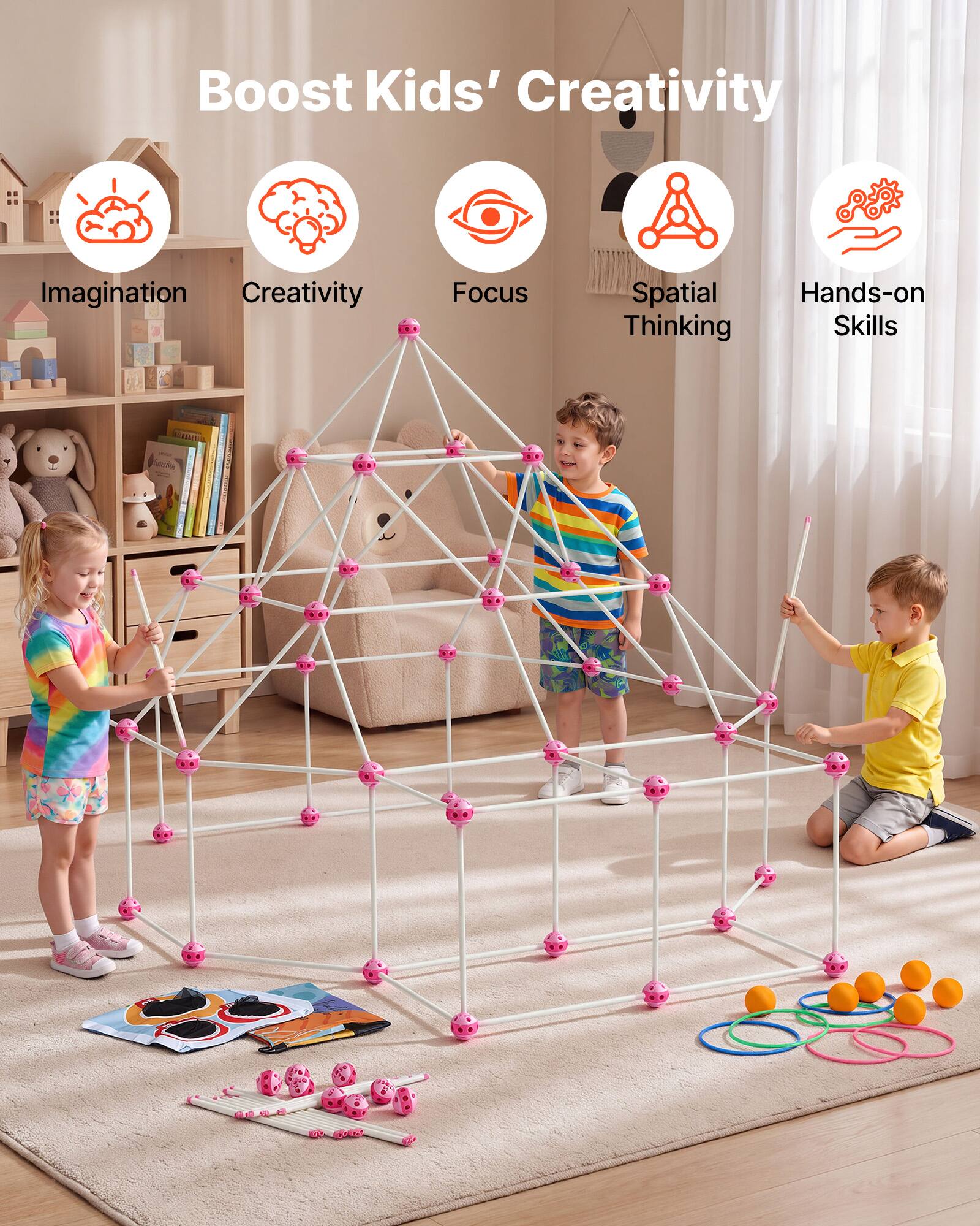 Boost Kids' Creativity

- Imagination
- Creativity
- Focus
- Spatial Thinking
- Hands-on Skills