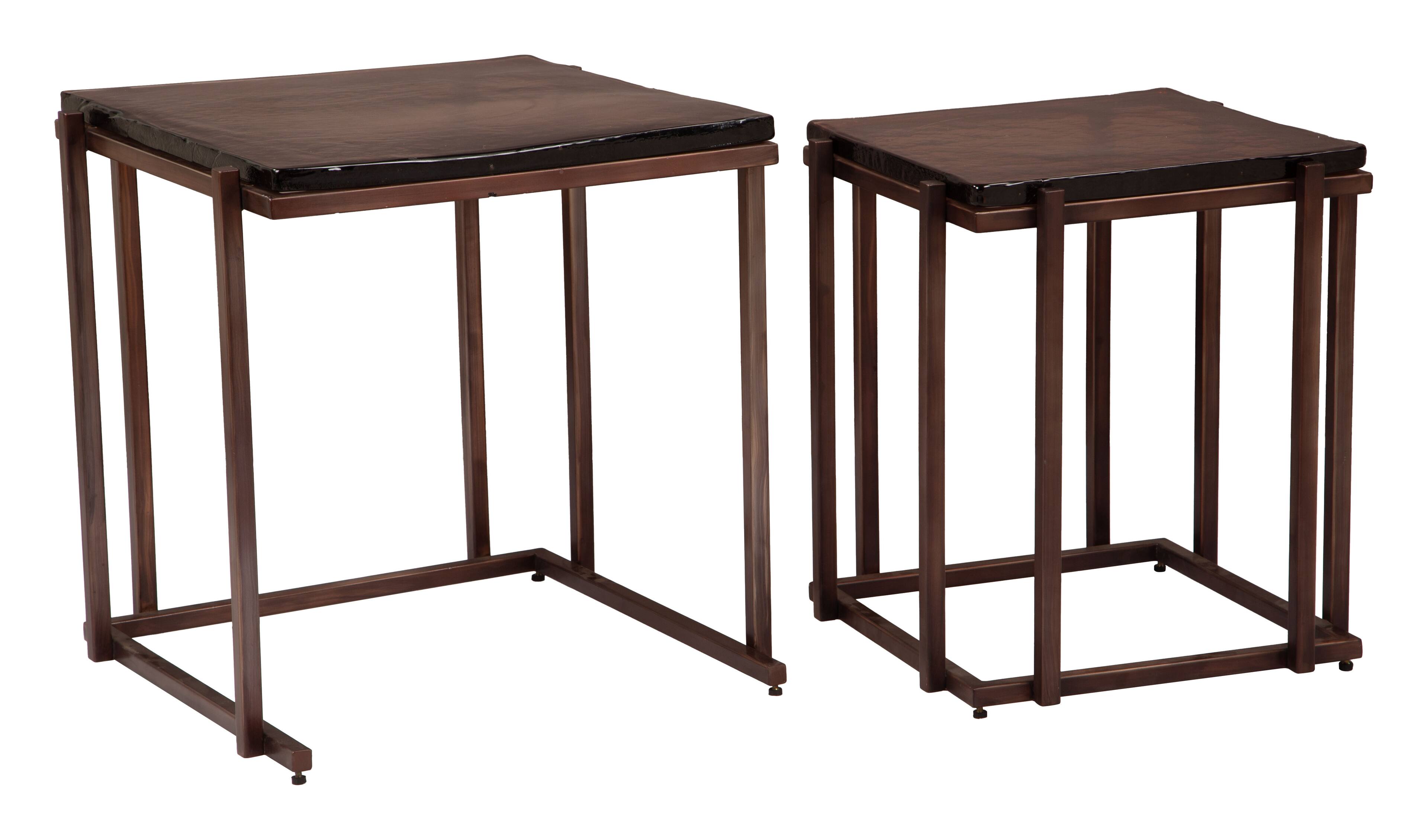 Alt View 1. Hivvago - Shimai Nesting Tables (2-Piece) Bronze - Bronze.