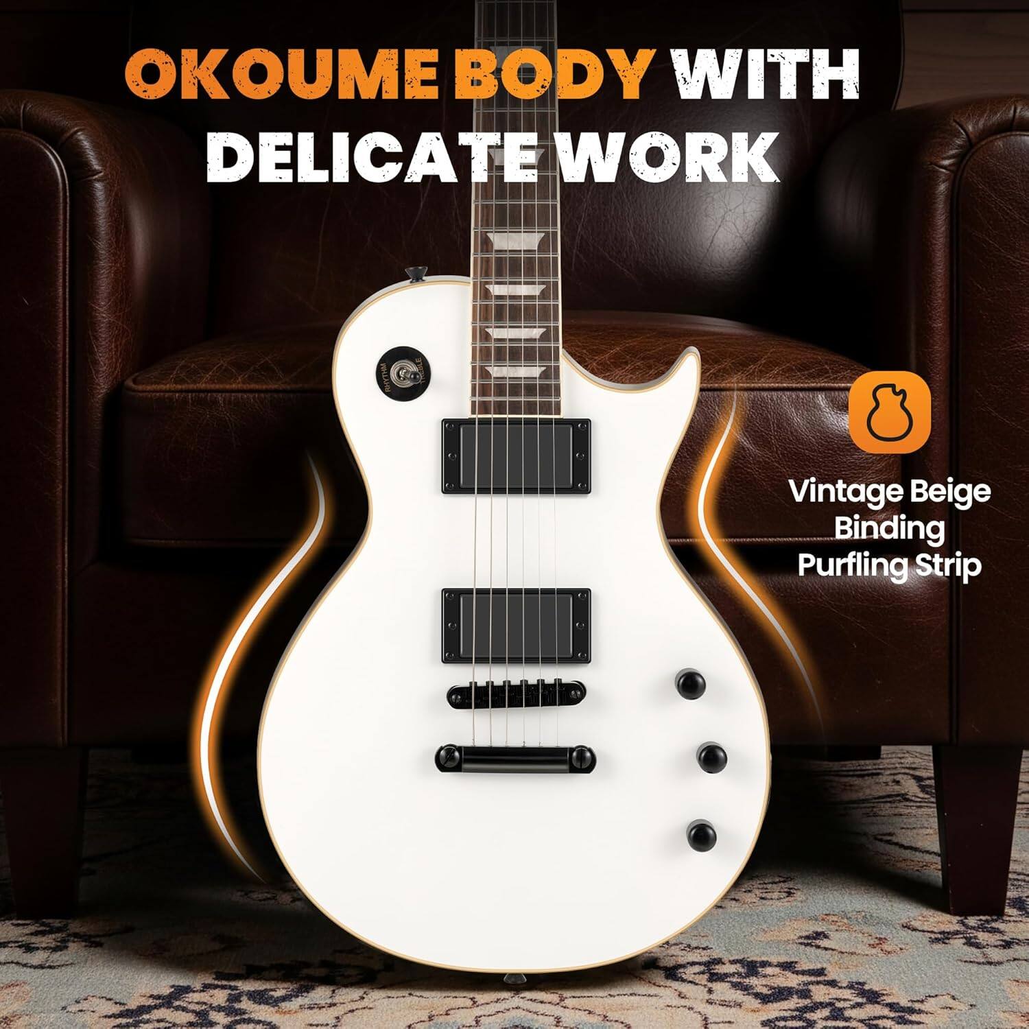 OKOUME BODY WITH DELICATE WORK

Vintage Beige Binding Purfling Strip