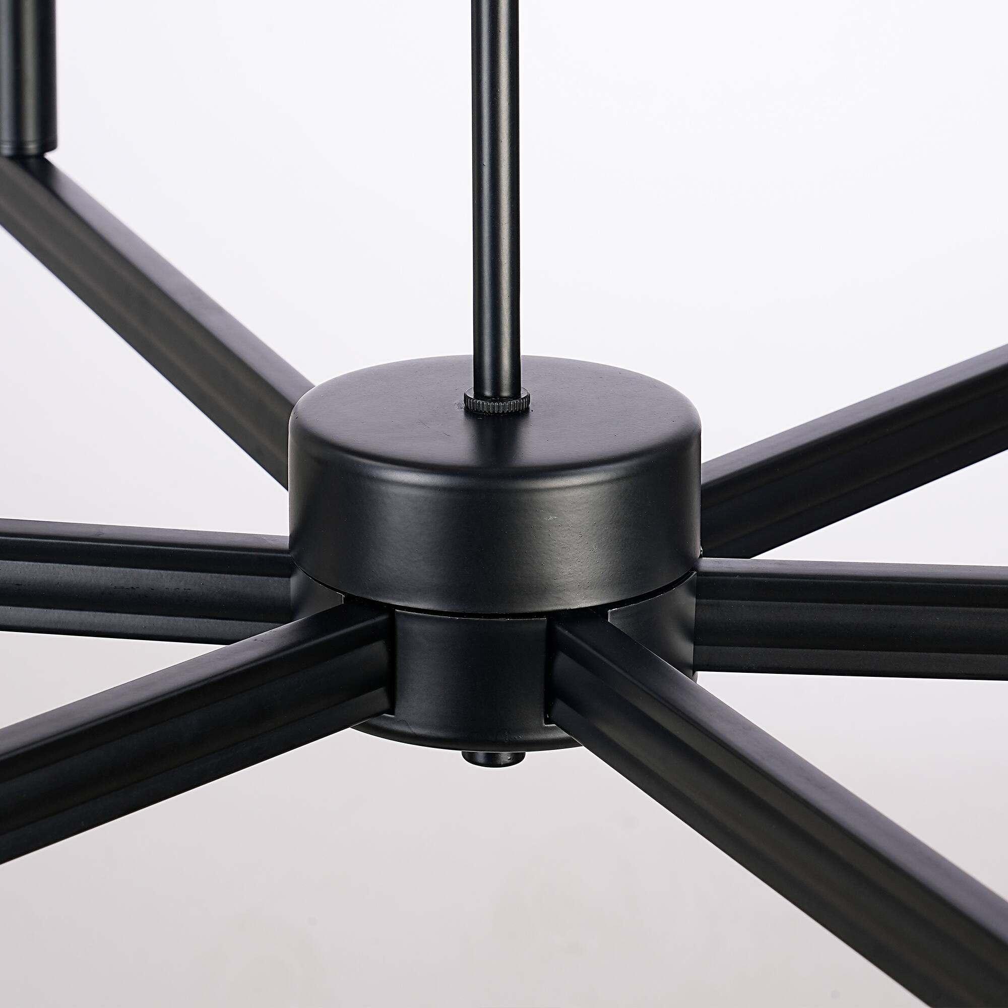 Alt View 4. Parrot Uncle - 34 Inch Modern 6 Light LED Adjustable Chandelier Ceiling Light for Dining Room and Living Room - Black.