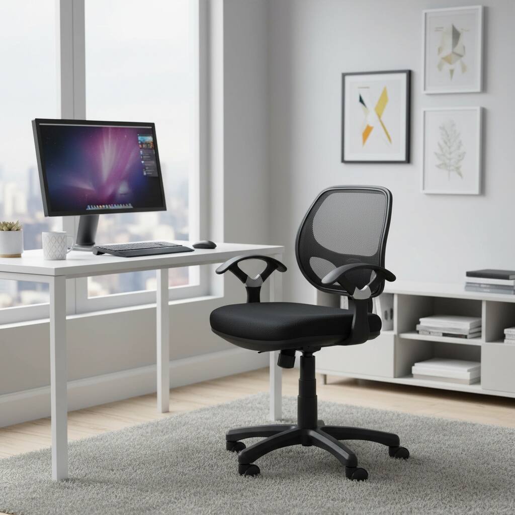 Alt View 6. Forest'nSky - Techni Mobili Ergonomic Mid-Back Mesh Task Office Chair, Black - Black.