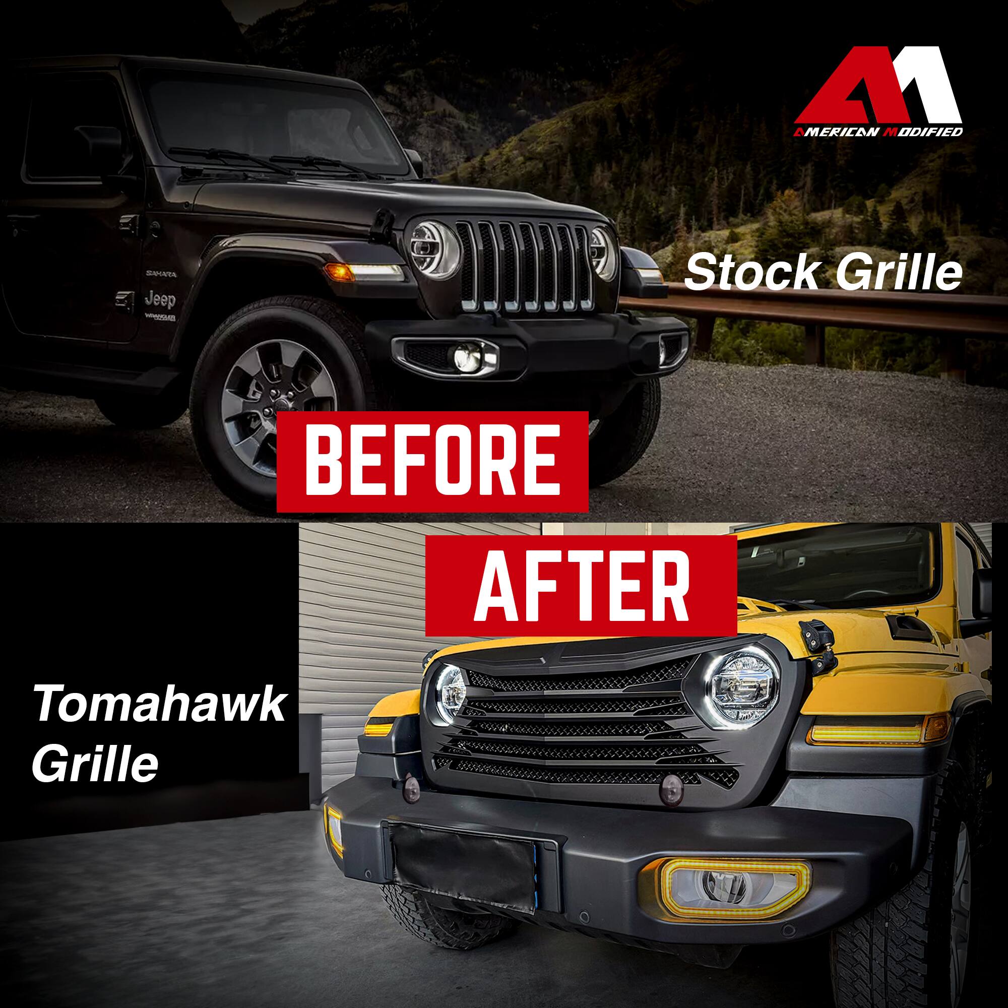 **Before**

- Stock Grille

**After**

- Tomahawk Grille

**American Modified**