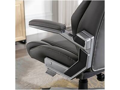 Alt View 7. La-Z-Boy - La-Z-Boy Meyer Ergonomic Bonded Leather Swivel Executive Chair, Gray (60082-GRY) - Gray.