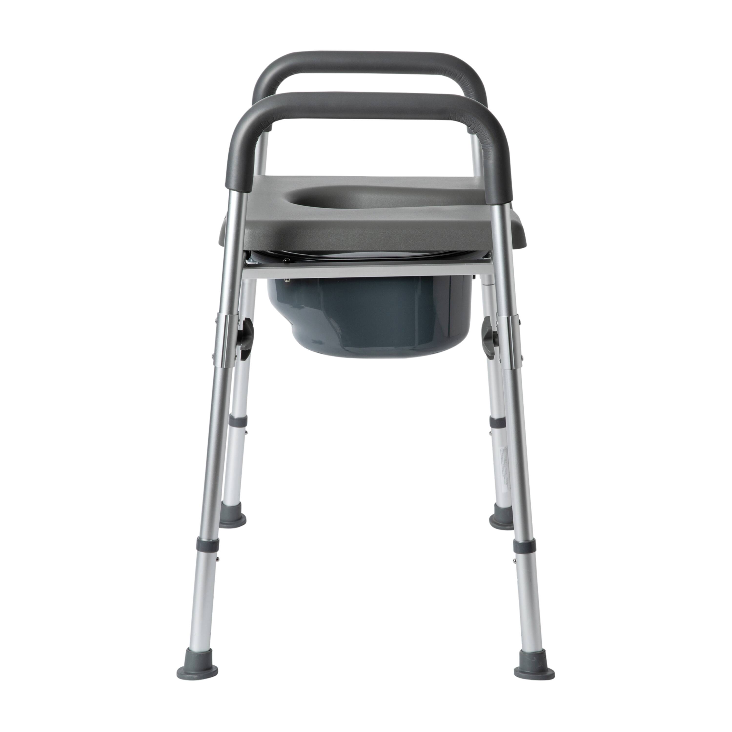 Alt View 7. Emma + Oliver - Height Adjustable Portable Heavy Duty Commode and Shower Chair - Gray.