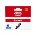 Canvil Calles
NOO
Canon UNIVE ON
Canon Canon
GENUINE Authentique GENUINO
PIXMA
231
Canon
231
Cyan
2.51 CARRIN Canon