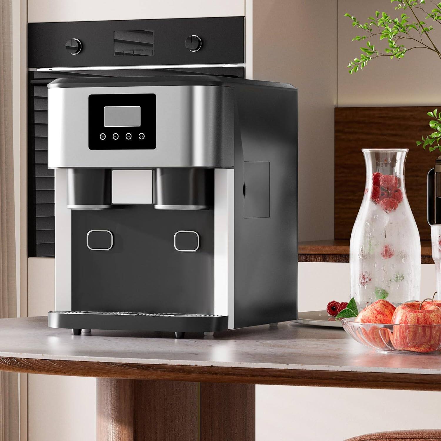 Alt View 1. Circus Cirle - 3-in-1 Countertop Ice Maker & Ice Crusher Water Dispenser,40lbs of ice every 24 hours - BLACK.