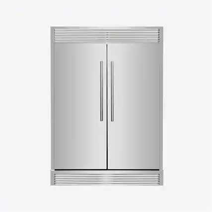 Front. Forno Appliances - Maderno 27.2 Cu. Ft. Side-by-Side Convertible Refrigerator with Decorative Grill Trim - Stainless steel.