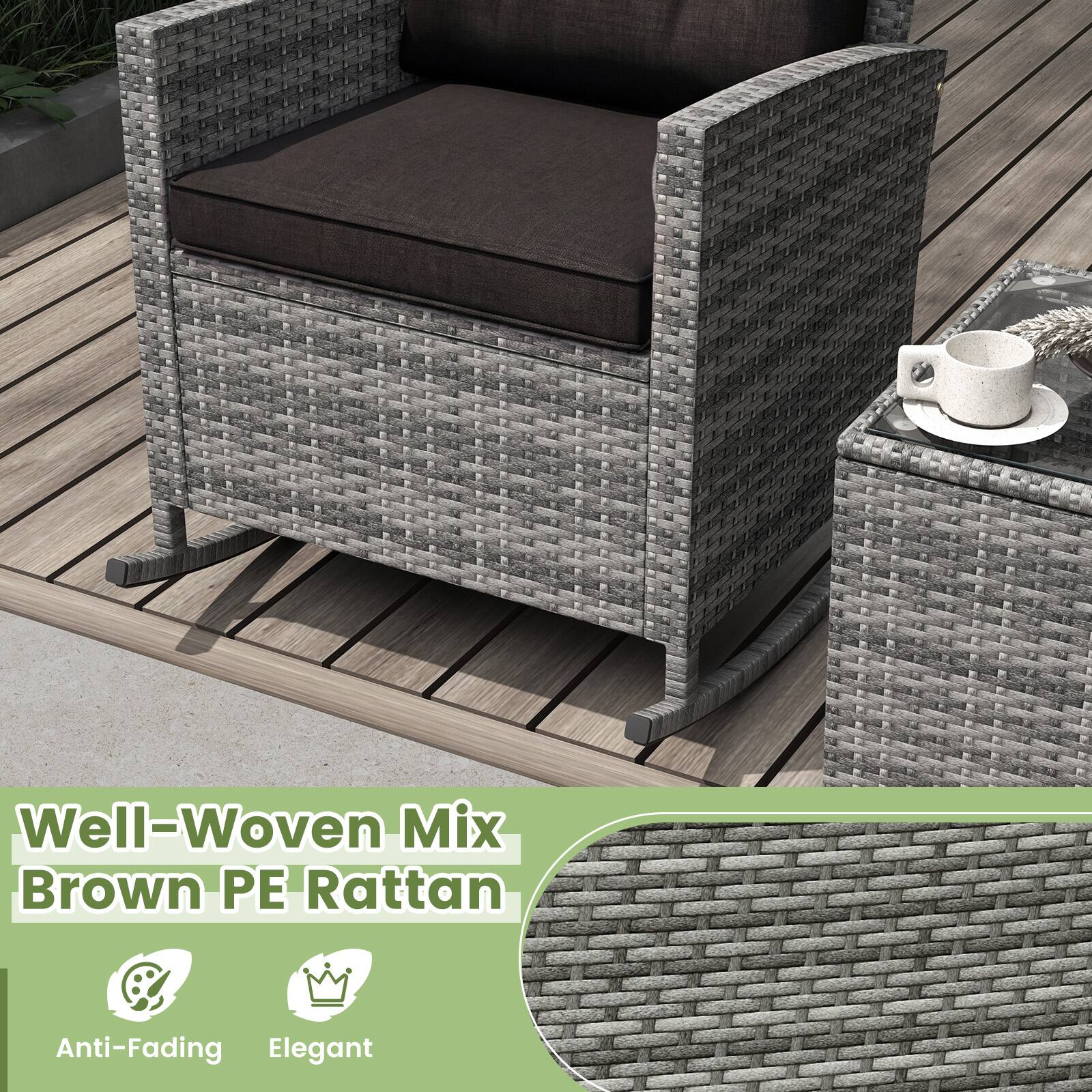 Well-Woven Mix Brown PE Rattan  
Anti-Fading  
Elegant