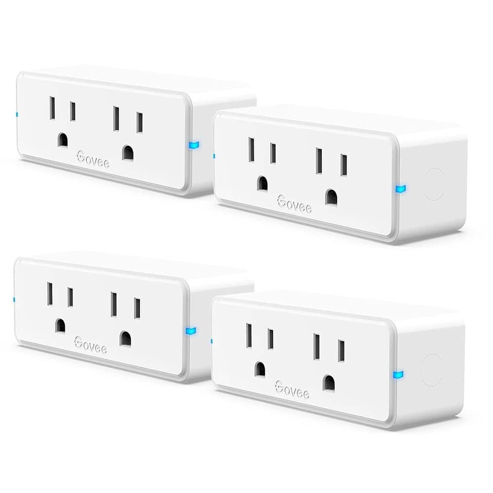 RTMB - Dual Smart Plug 4-Pack, 15A Wi-Fi & Bluetooth, Compact Design - White