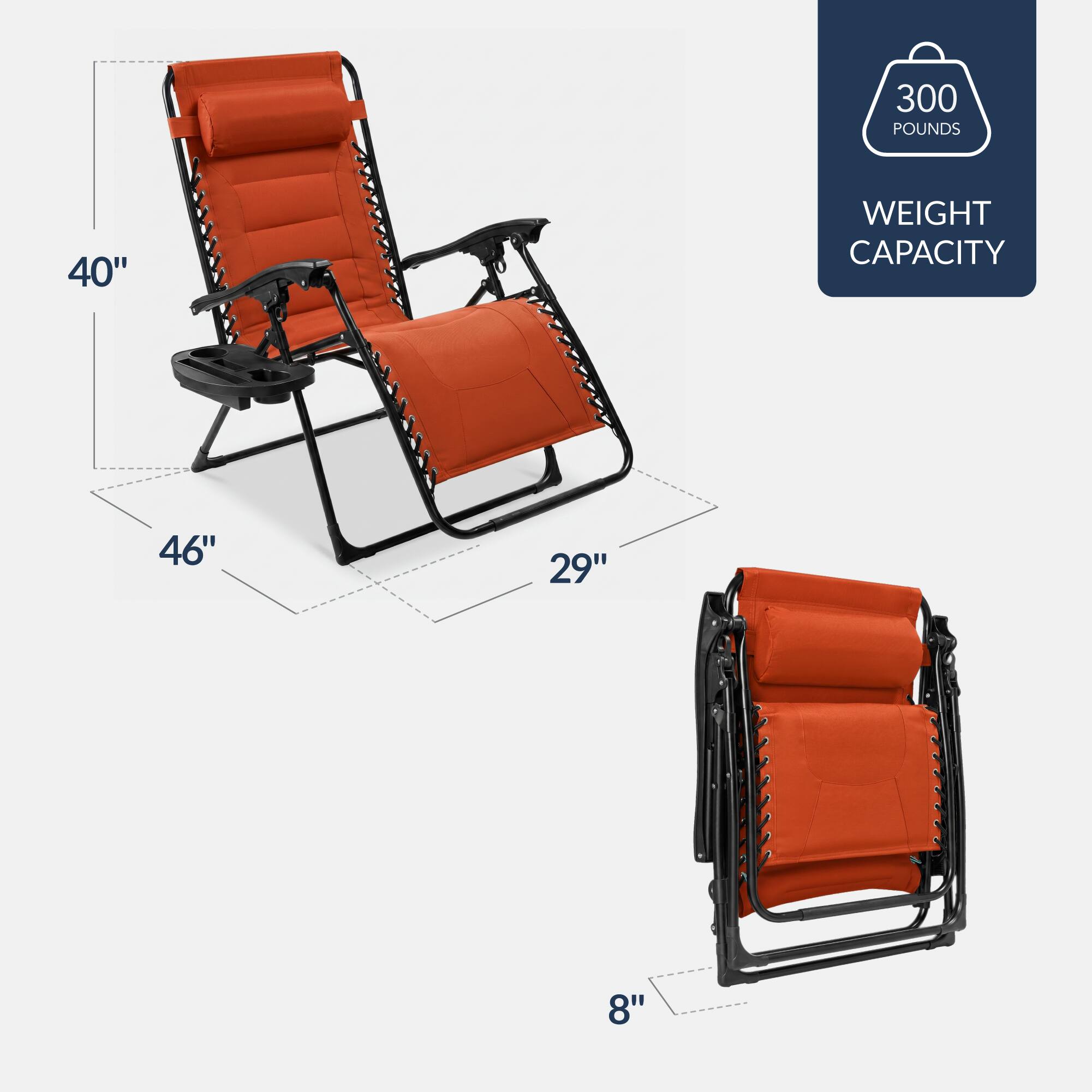 300 POUNDS 40" WEIGHT CAPACITY 46" x 29" x 8"