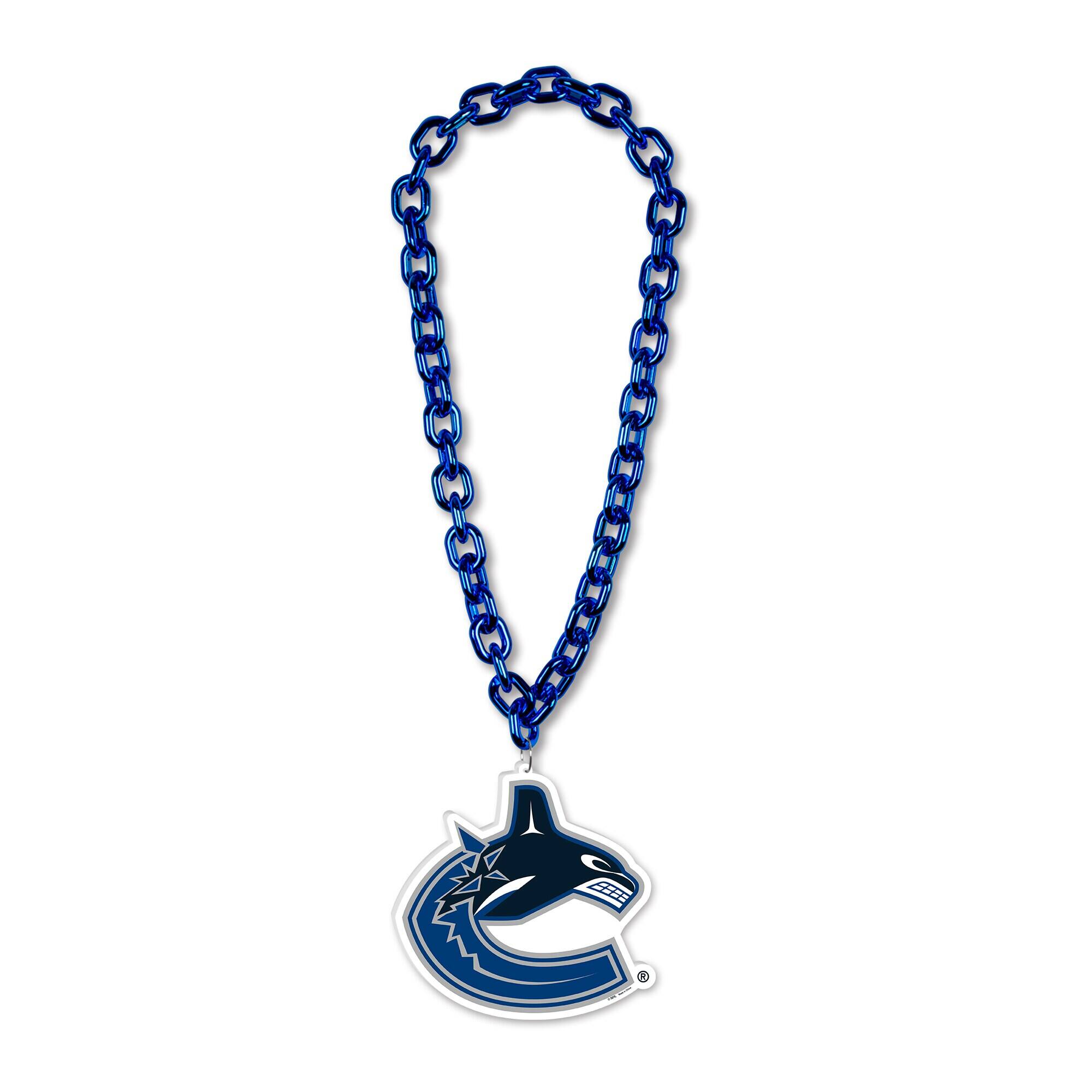Front. WinCraft - Vancouver Canucks Big Chain Logo Necklace - Multicolor.