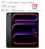 13" OLED Nano Texture Glass
1TB Storage
Wi-Fi + 5G Cellular
Apple Intelligence