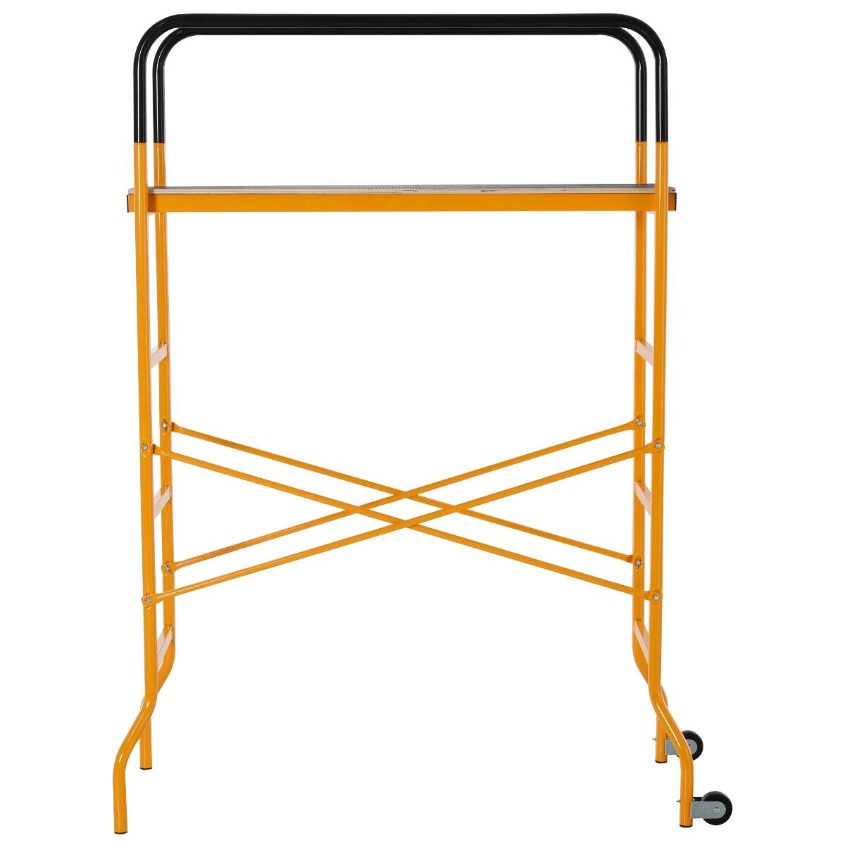 Angle. Ropilly - Ropilly 4 Step Steel Scaffold with Wheels, 440 lb Capacity Indoor Outdoor Work Platform - Black.