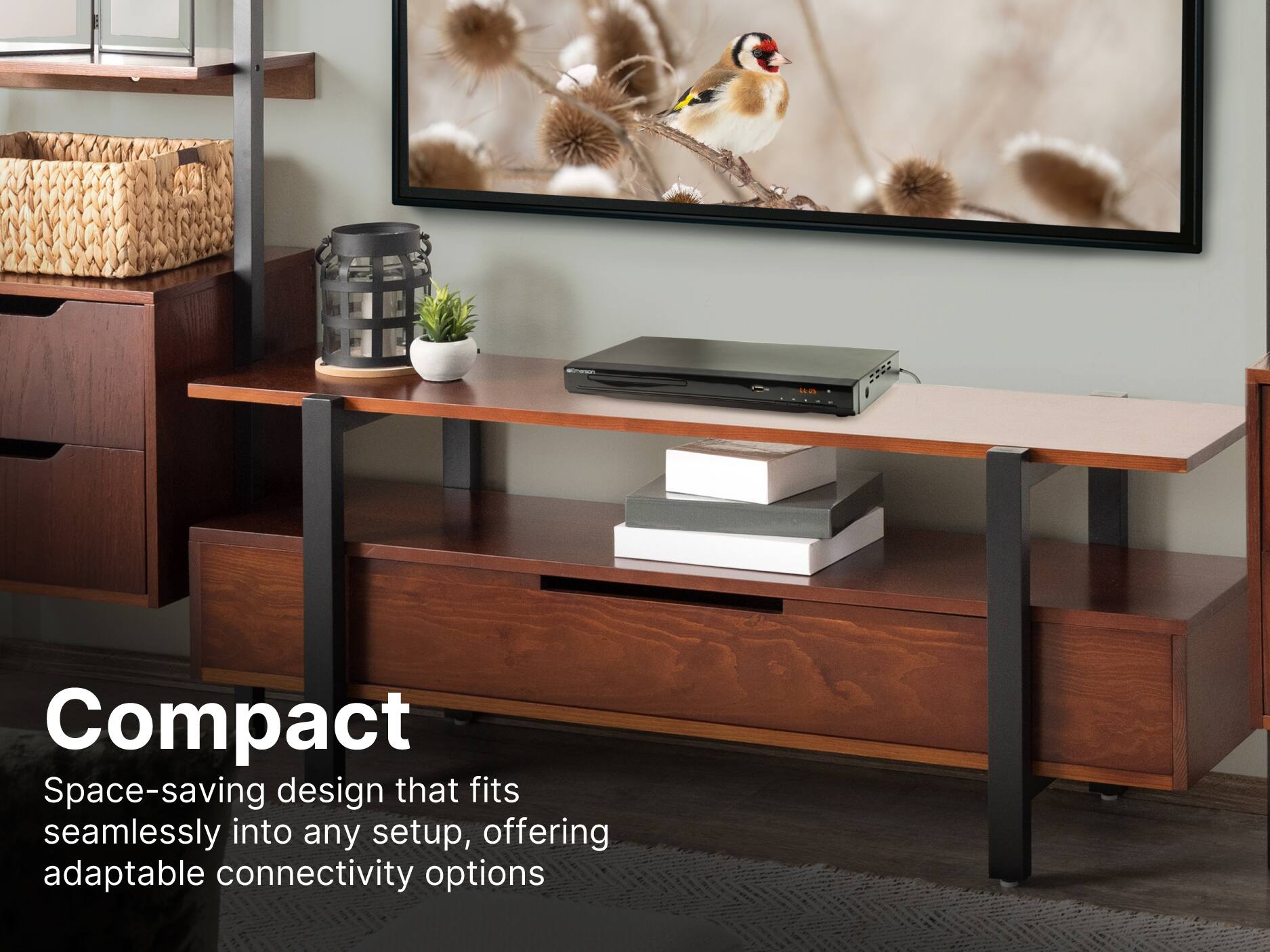 Compact

Space-saving design that fits seamlessly into any setup, offering adaptable connectivity options