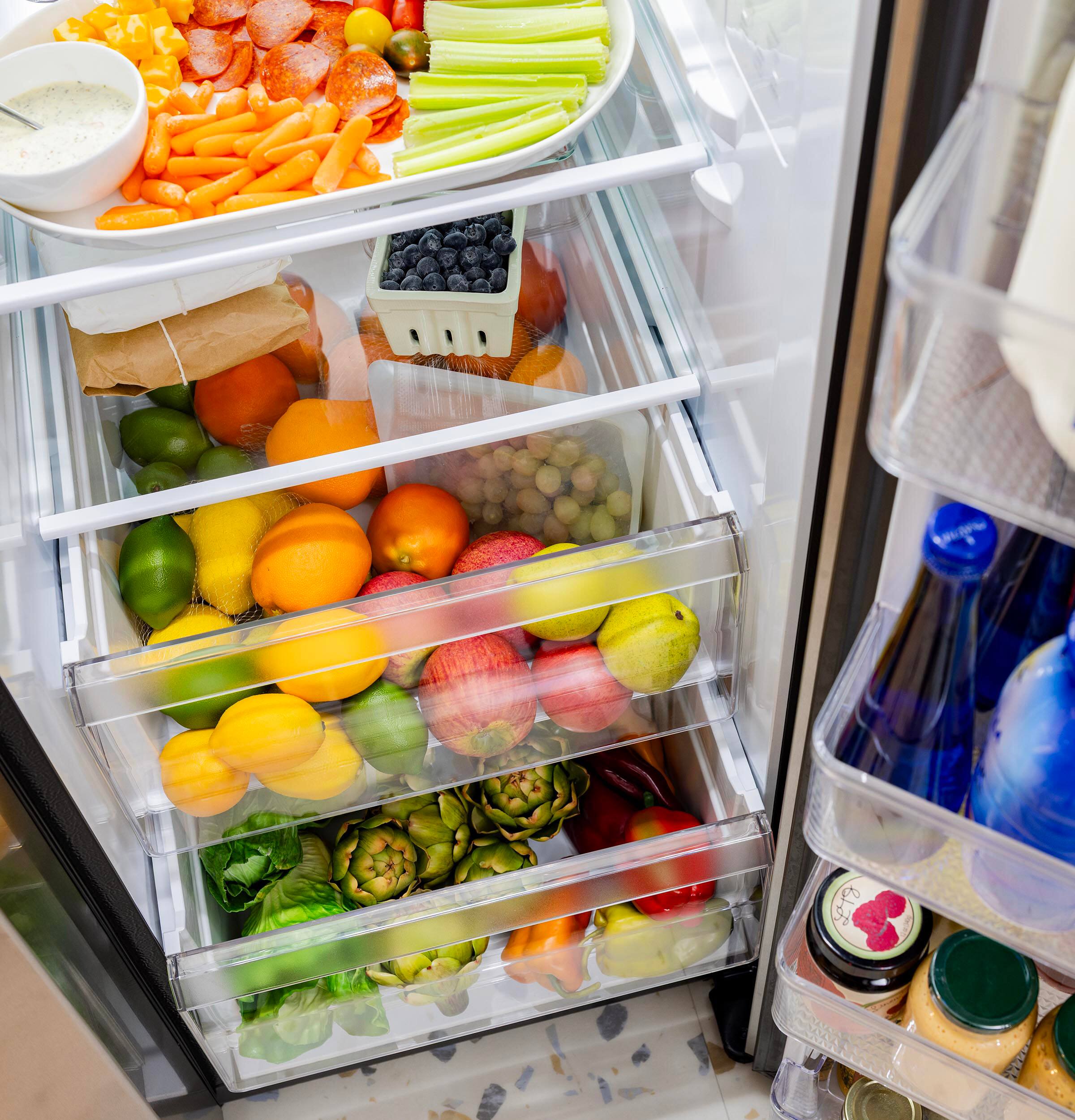 Alt View 15. GE - 36 in. Wide 27.9 Cu. Ft. Side-By-Side Refrigerator with Extra Tall Dispenser and In-Door Icemaker - Stainless Steel.