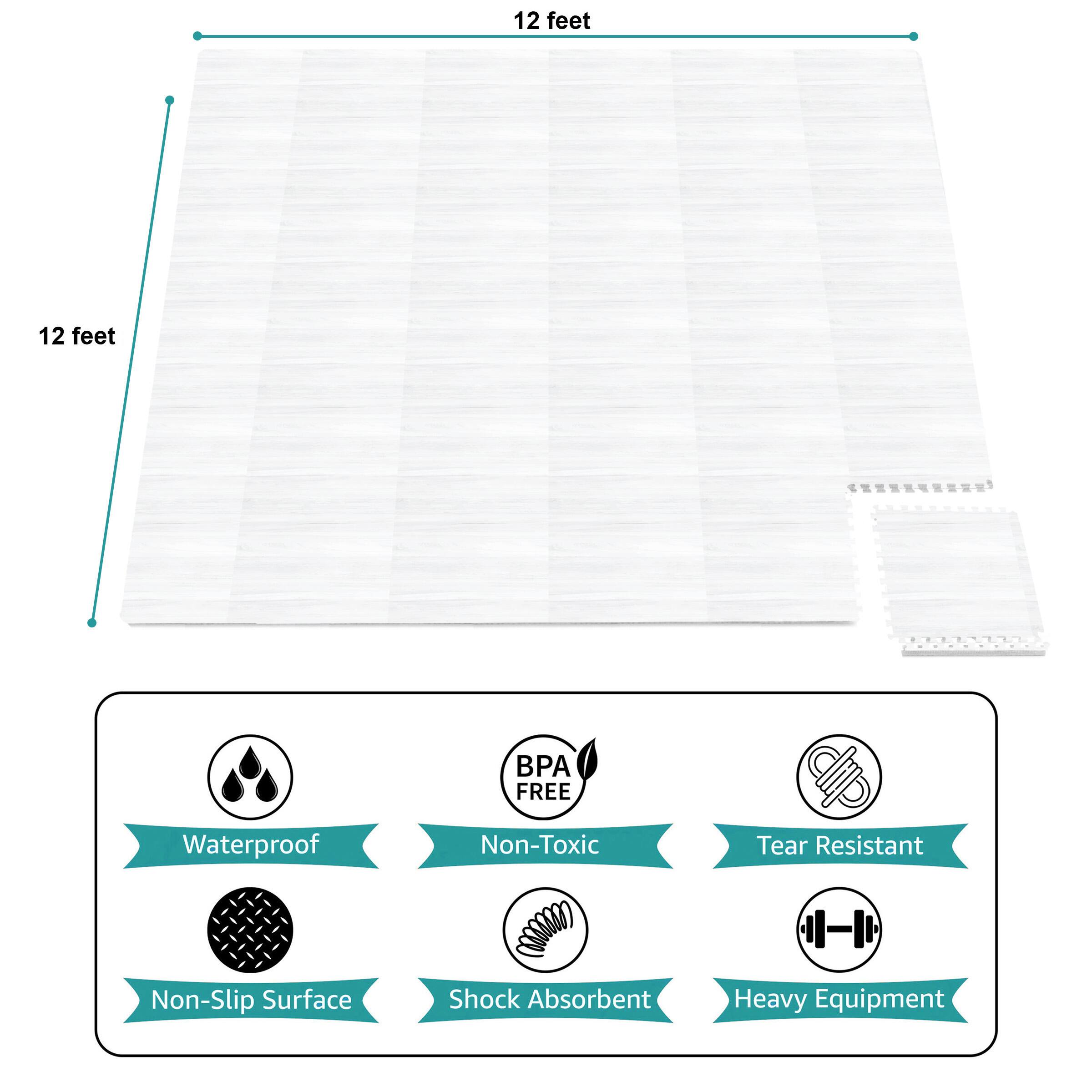 12 feet x 12 feet  
BPA FREE  
Waterproof  
Non-Toxic  
Tear Resistant  
Non-Slip Surface  
Shock Absorbent  
Heavy Equipment
