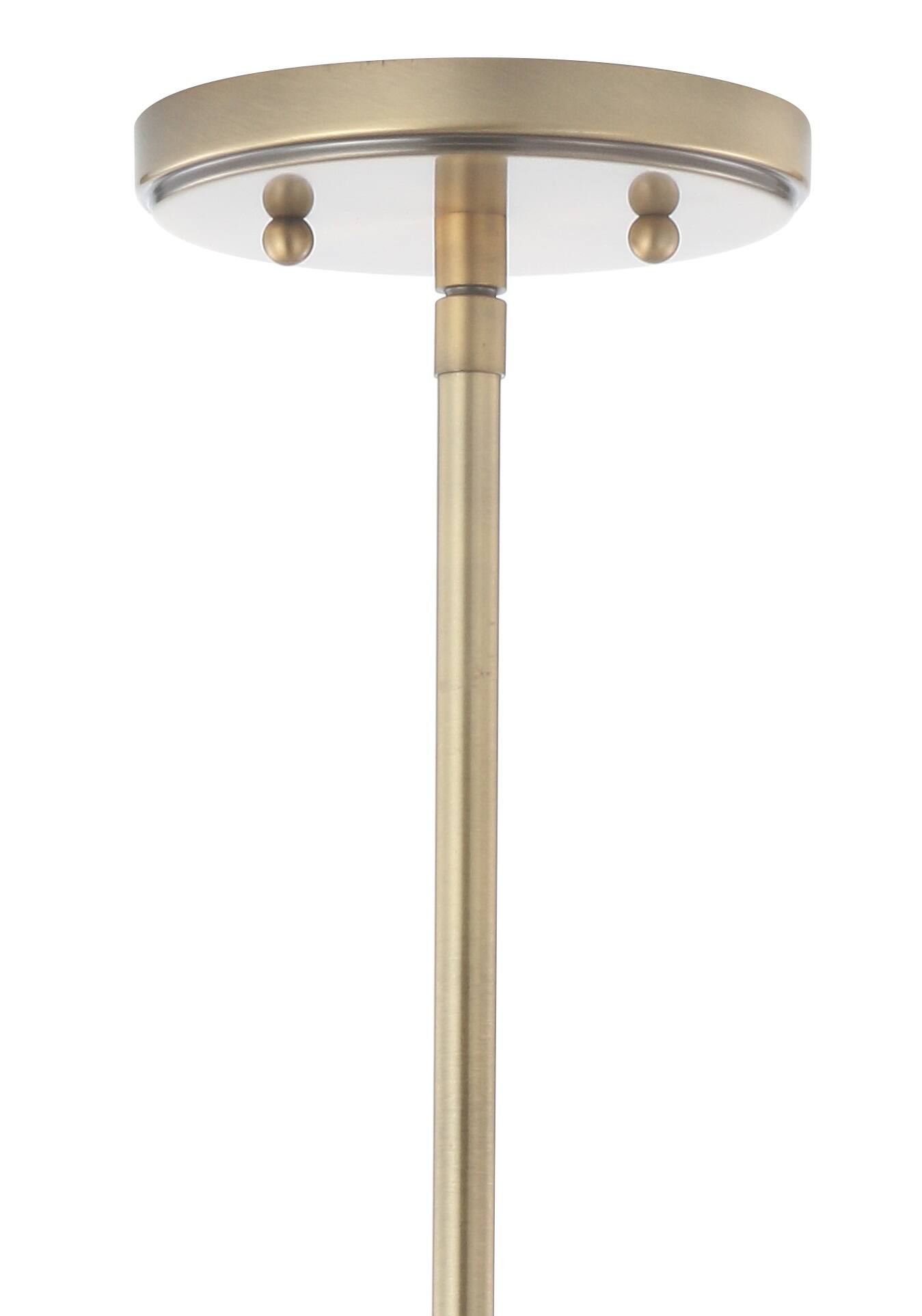 Alt View 5. Jonathan Y - Kurtz 7.2" Adjustable Drop Metal/Glass LED Pendant, Brass Gold - Brass Gold/White.