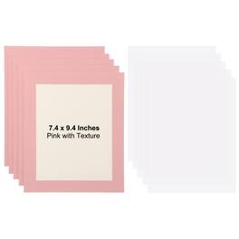 Unique Bargains - 5pcs Cardboard Picture Frame, 9.8x11.8 Inch Photo Wall Display Paper Frame with Clear Film for Artwork - Pink Textured