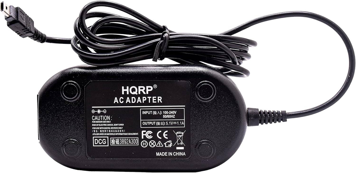 HQRP AC ADAPTER  
INPUT: 100-240V 50/60HZ  
CAUTION: FOR INDOOR USE ONLY. RISK OF ELECTRIC SHOCK. DO NOT OPEN.  
OUTPUT: 5.1V=1.1A  
FOR USE WITH DIGITAL DEVICES ONLY.  
UTILISER AVEC DU MATERIEL INFORMATIQUE SEULEMENT.  
FC CE DCG 3892A300  
MADE IN CHINA