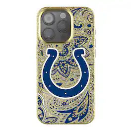 Keyscaper - NFL - Indianapolis Colts Paisley Bling iPhone Case - 14 - Gold