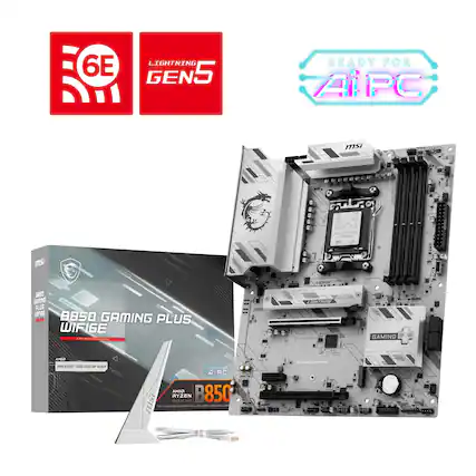 6E LIGHTNING GEN5 READY FOR AI PC
msi B850 GAMING PLUS WIFI6E
AMD RYZEN 5000 DESKTOP READY
AI PC