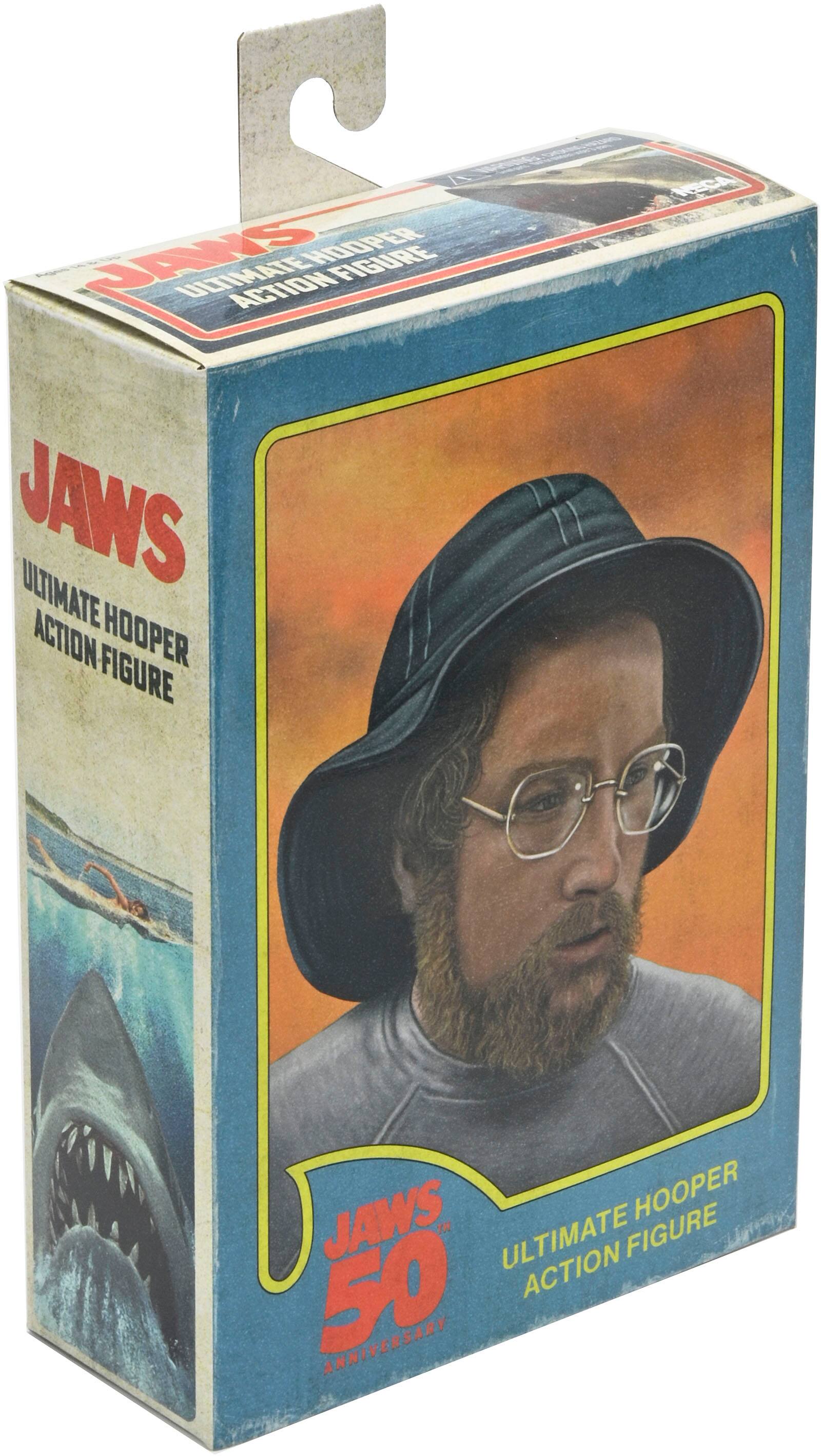The text on the image reads: "Ultimate Action Figure Jaws Hooper 50th Anniversary."