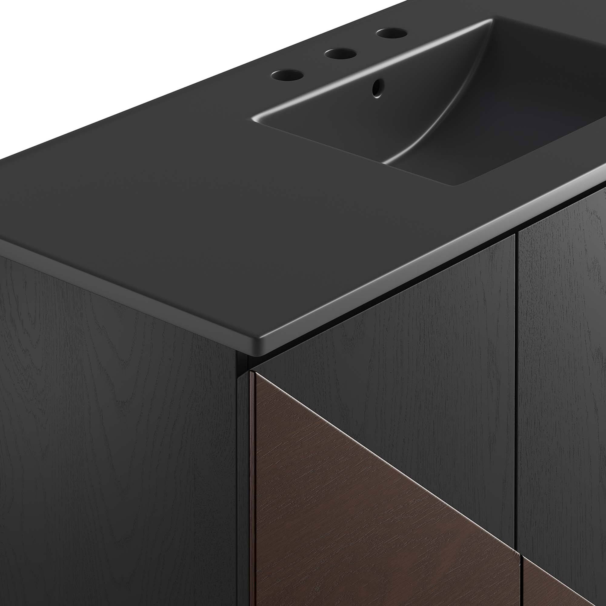 Alt View 7. Modway - Alchemist Bathroom Cabinet Basin Not Included by Modway - Black Black.