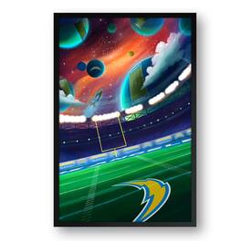 Sporticulture - Los Angeles Chargers Galaxy Print Framed Art - Blue