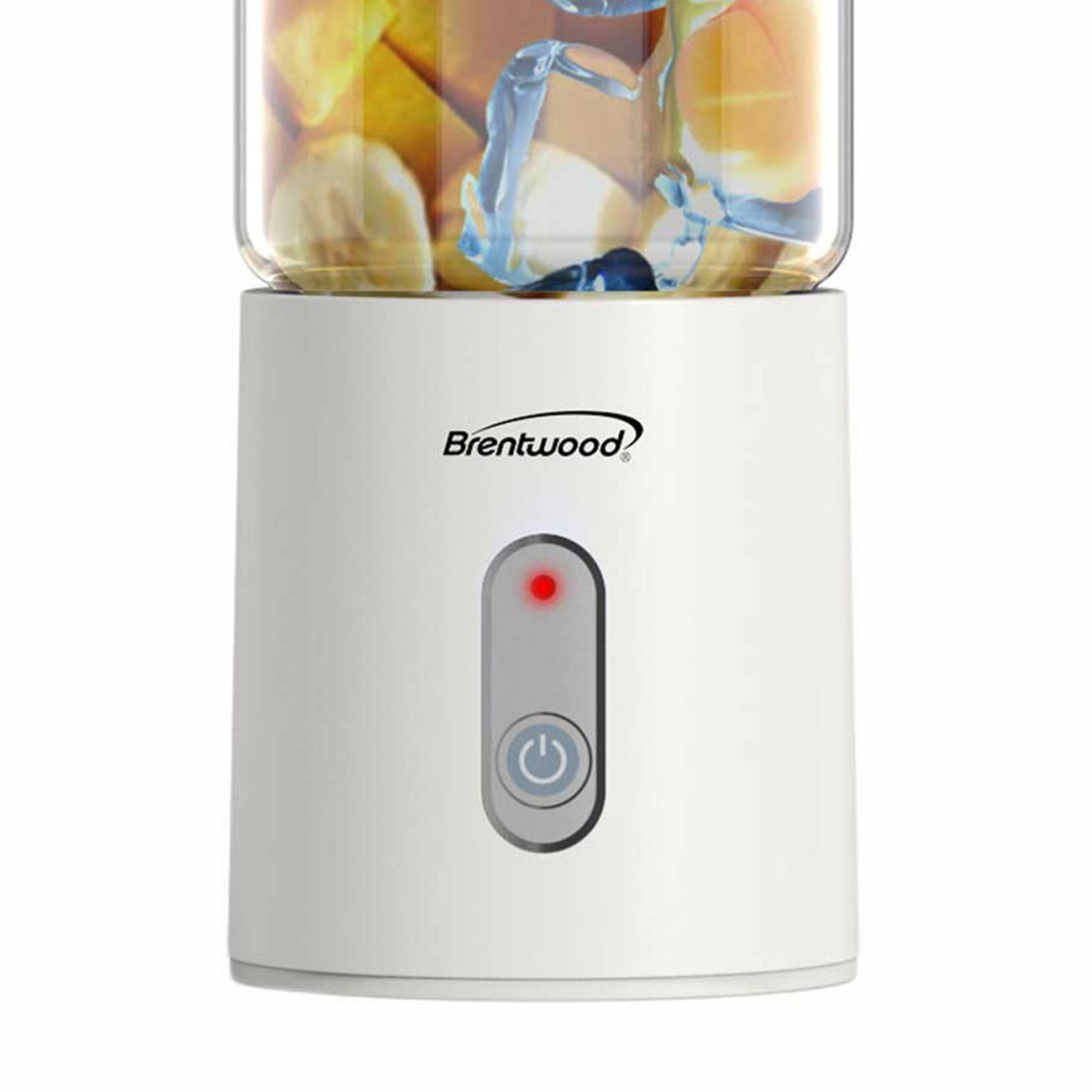 Angle. Brentwood - Brentwood 17 Ounce Portable Battery Operated USB Glass Blender in White - White.