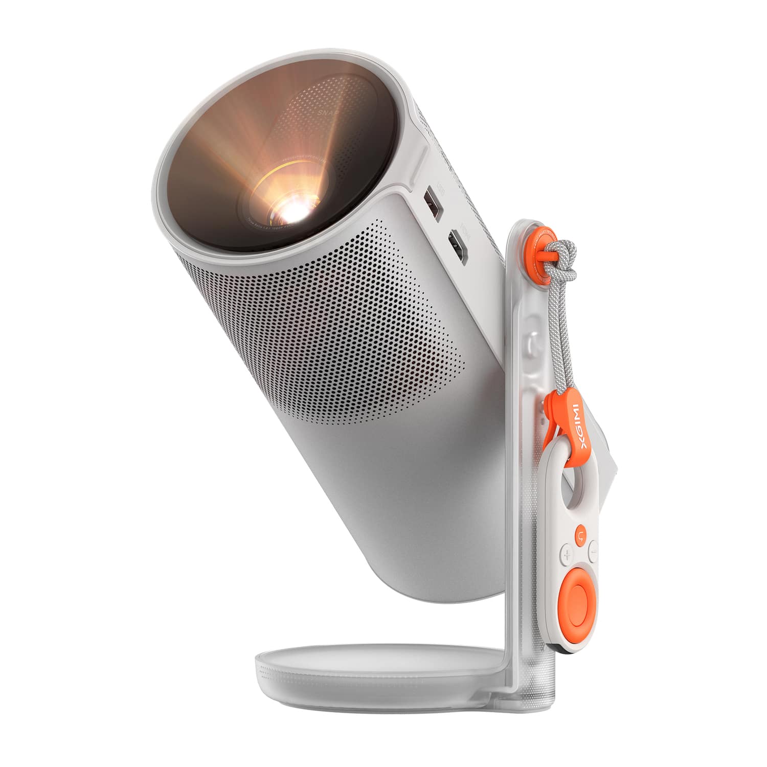 XGIMI - Wk08k Mogo 4 1080p 450-iso-lumen Portable Projector With Filter, Speakers, Ambient Light, And Google Tv - Silver