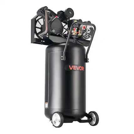 Front. VEVOR - 25-Gallon Air Compressor,2HP 5.5 SCFM at 90PSI,Max 200PSI Pressure Oil-Lubricated Air Compressor Tank,Portable on Wheels - Black;Orange.