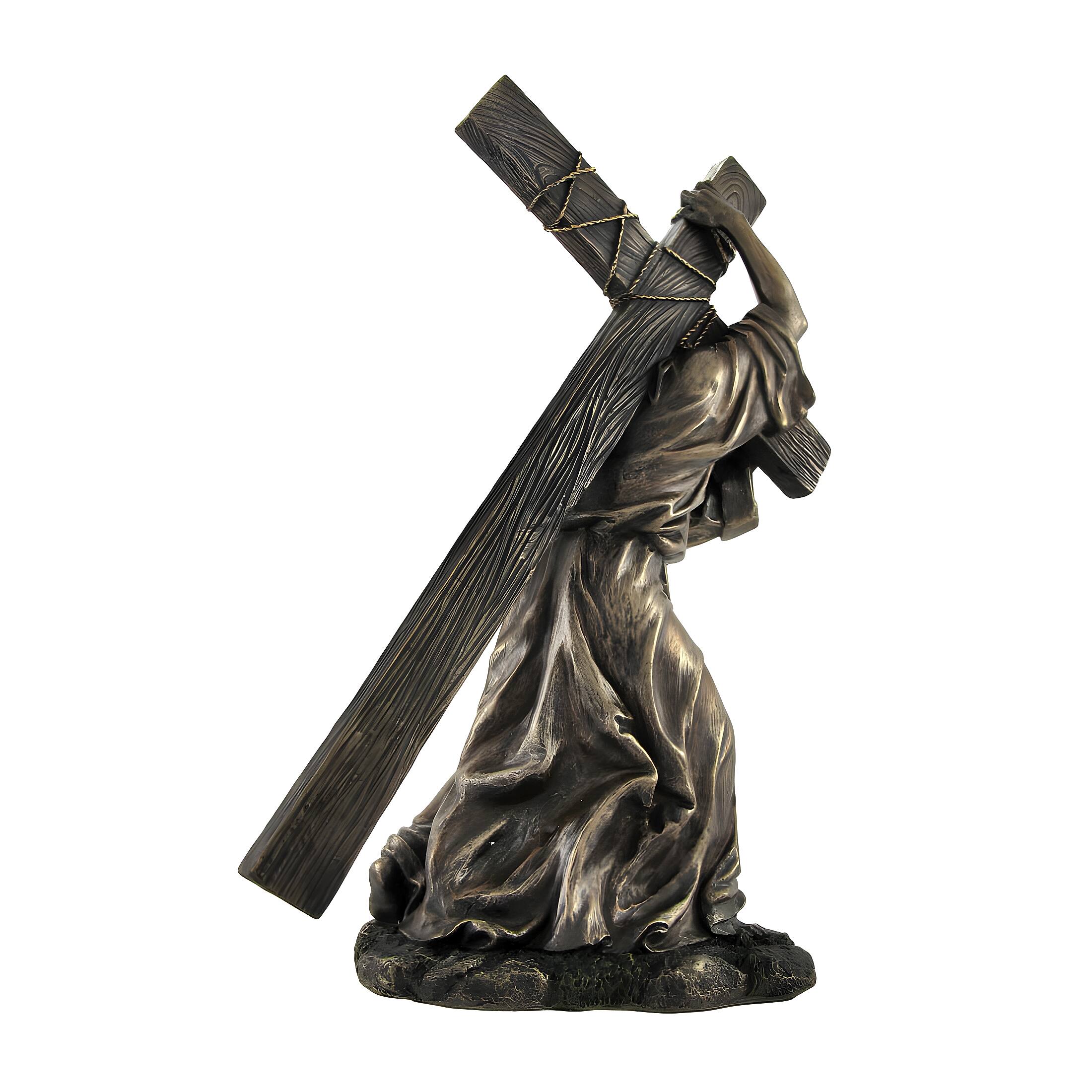 Alt View 2. Veronese Design - Bronzed Jesus on the Way to Calvary Statue - Bronze.