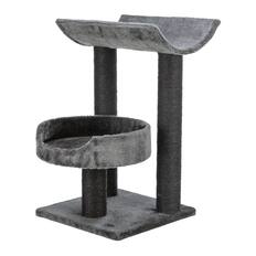 Front. TRIXIE - Isaba Plush 2-Level Cat Tree with Sisal Scratching Posts, 2 Perch - Black/Gray.