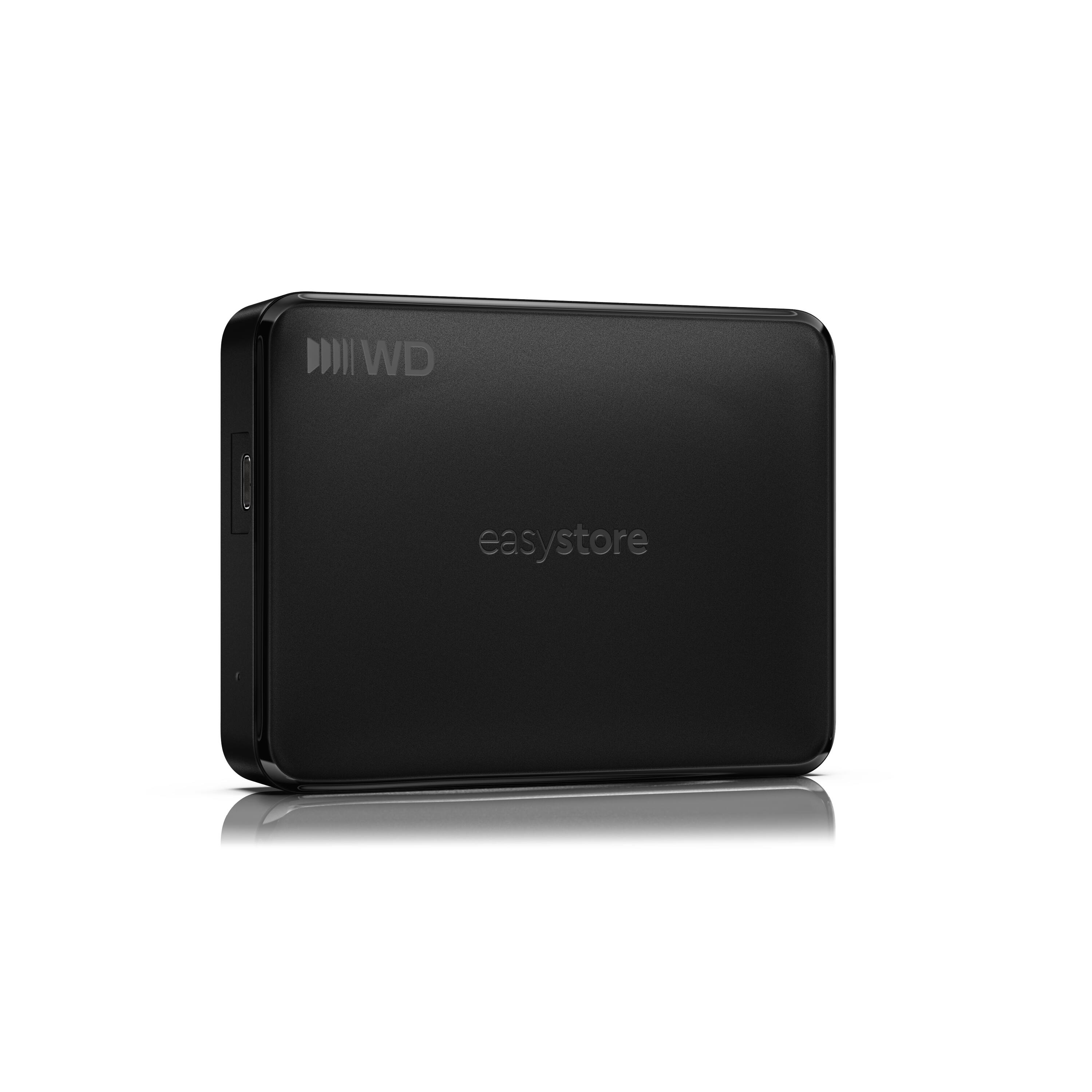 Angle. WD - 5TB easystore® Portable Hard Drive for Windows, Mac and compatible devices - Black.