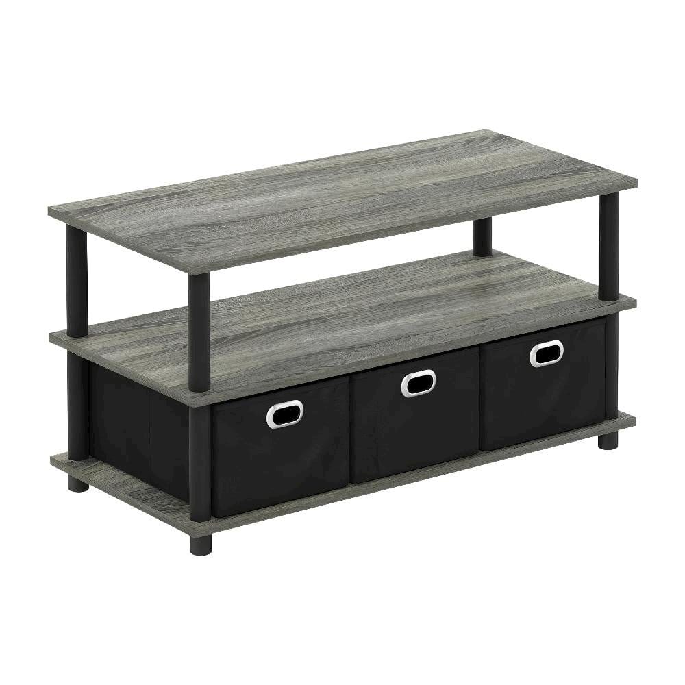 FurniFact - Coffee Table with Bin Drawers Turn-N-Tube Frame - French Oak