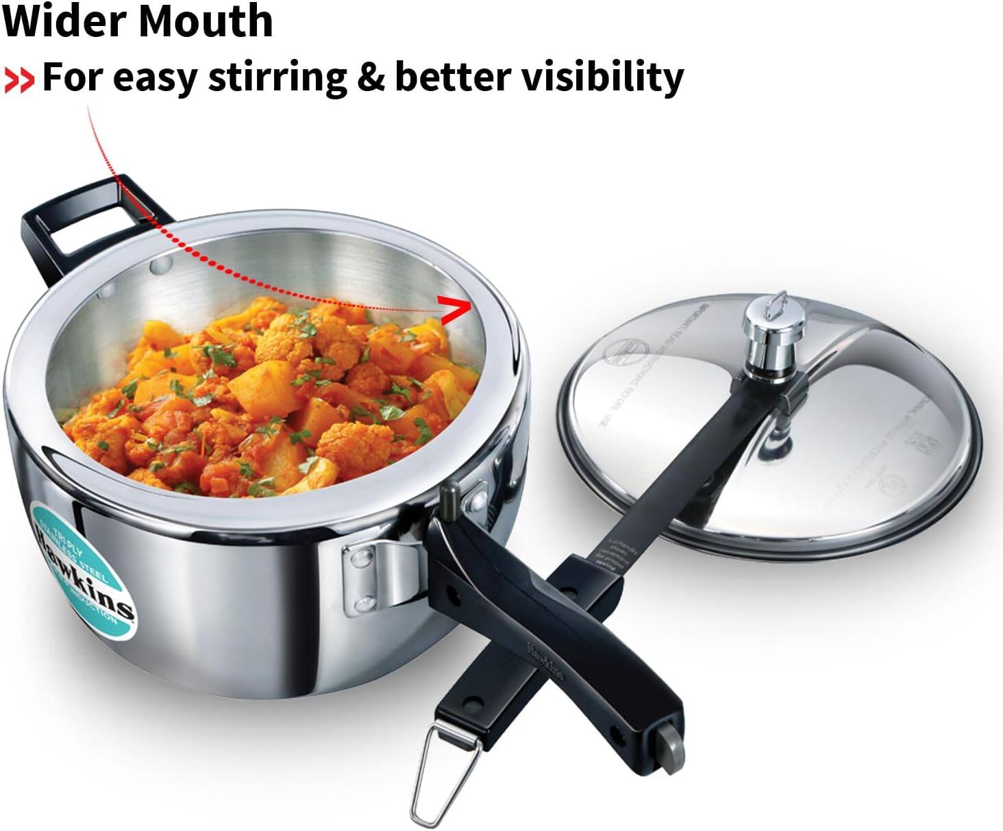 Wider Mouth  
>> For easy stirring & better visibility
